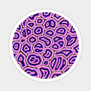 Pink Blue and Black Groovy Liquid Marble Swirls Magnet